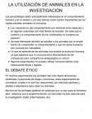 LA UTILIZACIÓN DE ANIMALES EN LA INVESTIGACIÓN