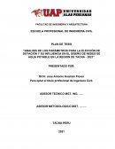Analisis de los parámetros para la elección de dotación y su influencia en el diseño de redes de agua potable en la region de Tacna - 2021