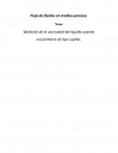 Medición de la viscosidad del líquido usando viscosímetro de tipo capilar