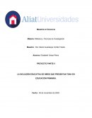 INCLUSIÓN EDUCATIVA DE NIÑOS QUE PRESENTAN TDAH EN EDUCACIÓN PRIMARIA