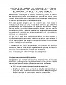Propuesta para mejorar el entorno económico y político de México