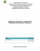 EMPRESA DE CONTENCIÓN Y REMOCIÓN DE DERRAMES PETROLEROS EN VENEZUELA