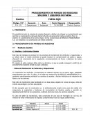 PROCEDIMIENTO DE MANEJO DE RESIDUOS SÓLIDOS Y LIQUIDOS DE FAENA