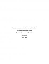 Planeación para la administración de recursos informáticos. Página 1
