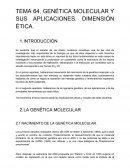 GENÉTICA MOLECULAR Y SUS APLICACIONES. DIMENSIÓN ÉTICA
