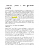 Jehová pone a su pueblo aparte