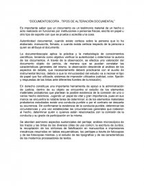 “DOCUMENTOSCOPÍA , TIPOS DE ALTERACIÓN DOCUMENTAL”. Página 1