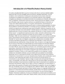 INTRODUCCIÓN A LA FILOSOFÍA