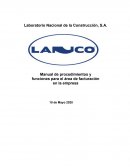 Manual de procedimientos y funciones para el área de facturación en la empresa
