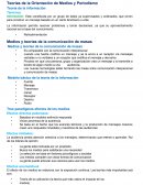 Teorías de la Orientación de Medios y Periodismo