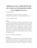 IMPORTANCIA DE LA IMPLEMENTACIÓN DE UN SISTEMA INTEGRADO DE GESTIÓN EN LA EMPRESA ALFALAC