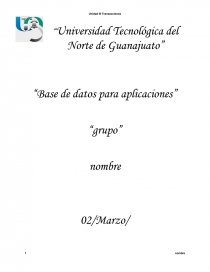 “Base de datos para aplicaciones”. Página 1