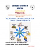 RELACIÓN DE LA PRODUCCIÓN CON OTROS DEPARTAMENTOS