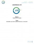 INFORME LECTURA “MAESTROS DE LA CALIDAD”