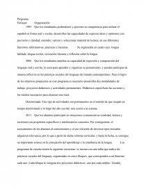 Programas del español. Página 1