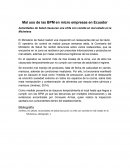 Mal uso de las BPM en micro empresas en Ecuador