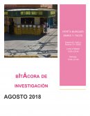 BItÁcora de investigación. Pepe’s burguer snaks y tacos