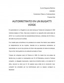 Autoretrato en bugatti verde