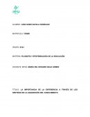 LA IMPORTANCIA DE LA EXPERIENCIA A TRAVÉS DE LOS SENTIDOS EN LA ADQUISICIÓN DEL CONOCIMIENTO