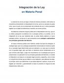 La Integración de la ley en materia penal en México