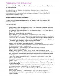 WEDDING PLANNER – BODAS ROSAS. Página 1
