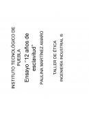 ENSAYO "12 AÑOS DE ESCLAVITUD"