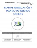 PLAN DE MINIMIZACIÓN Y MANEJO DE RESIDUOS