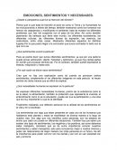 EMOCIONES, SENTIMIENTOS Y NECESIDADES