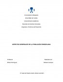 ASPECTOS GENERALES DE LA POBLACIÓN VENEZOLANA