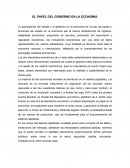 ENSAYO EL PAPEL DEL GOBIERNO EN LA ECONOMÍA