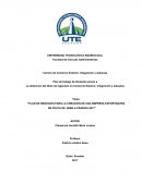 Plan de negocios para la creación de una empresa exportadora de pulpa de jaiba a Francia 2017