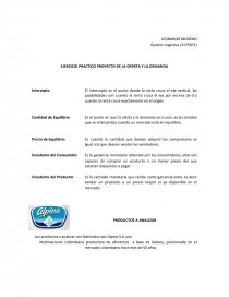 EJERCICIO PRACTICO PROYECTO DE LA OFERTA Y LA DEMANDA. Página 1