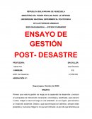 Ensayo de gestión post-desastre