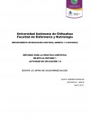 METODOS PARA LA PRACTICA CIENTIFICA. OBJETO de ESTUDIO 1