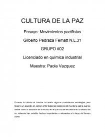 Ensayo cultura de la paz. Página 1