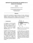 Aplicación de instrumentos de medición en el cálculo de la densidad