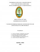 Analisis de superficies inertes de los puesto de ventas de carne de pollo en el Mercado Belen