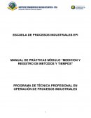 MANUAL DE PRÁCTICAS MÒDULO “MEDICION Y REGISTRO DE METODOS Y TIEMPOS”