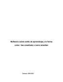 Reflexión sobre estilo de aprendizaje y la forma cómo han enseñado o como enseñan