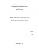 Situación de Venezuela durante el gobierno de Cipriano Castro y Juan Vicente Gómez