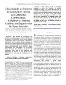 Eficiencia de los Motores de combustión Interna con Diferentes Combustibles
