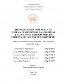 PROPUESTA PARA IMPLANTAR UN SISTEMA DE GESTIÓN DE LA SEGURIDAD Y SALUD EN EL TRABAJO PARA LA EMPRESA DEL SECTOR DE CARPINTERÍA