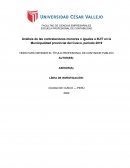 Análisis de las contrataciones menores o iguales a 8UIT en la Municipalidad provincial del Cusco, periodo 2019