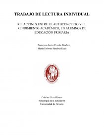 RELACIONES ENTRE EL AUTOCONCEPTO Y EL RENDIMIENTO ACADÉMICO, EN ALUMNOS DE EDUCACIÓN PRIMARIA. Página 1