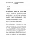 LA ADMINISTRACIÓN DE LAS ORGANIZACIONES EN LA ACTUALIDAD