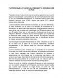 FACTORES QUE FAVORECEN EL CRECIMIENTO ECONÓMICO DE UN PAÍS