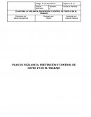 PLAN PARA LA VIGILANCIA, PREVENCIÓN Y CONTROL DE COVID-19 EN EL TRABAJO