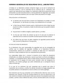 NORMAS GENERALES DE SEGURIDAD EN EL LABORATORIO