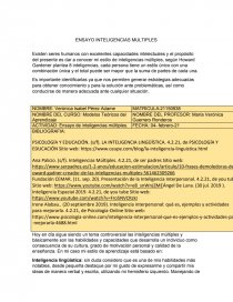 ENSAYO INTELIGENCIAS MULTIPLES. Página 1
