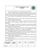 POLÍTICA DE SEGURIDAD Y SALUD LABORAL